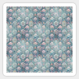 Baby Blue and Baby Pink Rococo No. 4 Sticker